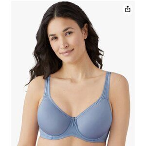 WACOAL Basic Beauty Contour Bra in Country Blue Satin - Size 40G